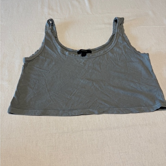 Forever 21 Size Medium Crop Top Gray Women's Tank Top - Picture 1 of 6